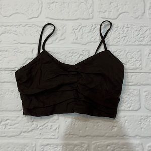 Urban Renewal Brown Scrunched Top